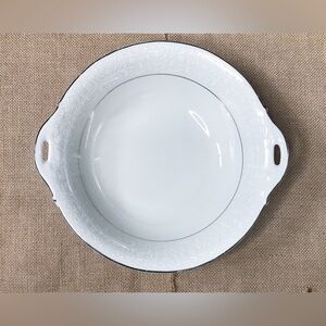 Vintage Nobility China Queens Bouquet Serving Bowl w Handles Cottage Fairy Core